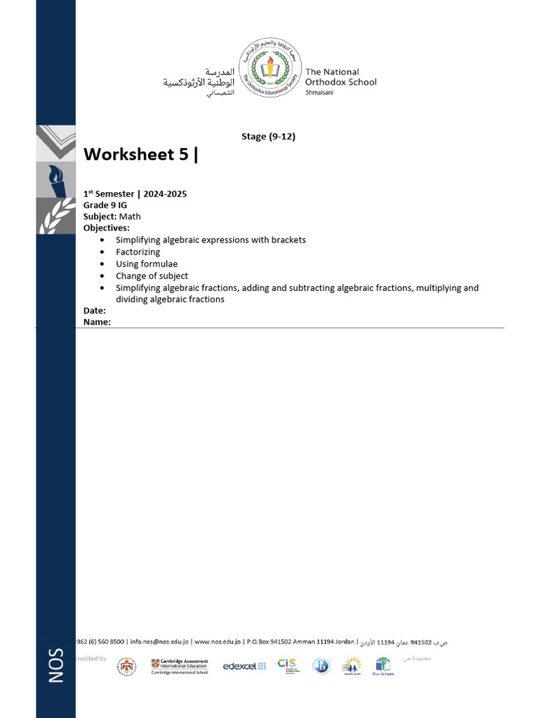 Worksheet 5 - : Stage (9-12) | PDF | Triangle | Euclidean Plane Geometry