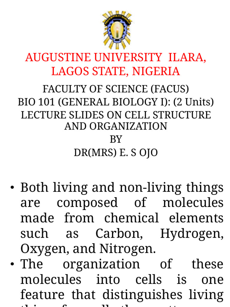 Cell Structure and Organization Notes | PDF | Cell (Biology) | Biochemistry