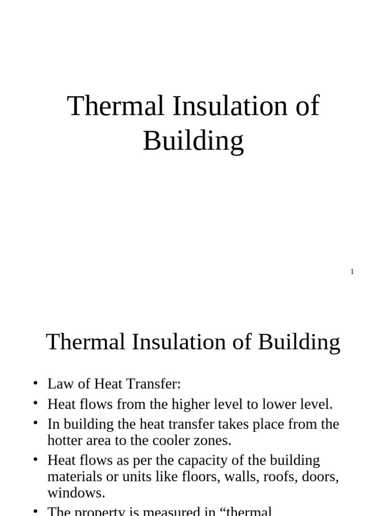 V Thermal Insulation of buildingsNB | PDF | Building Insulation ...