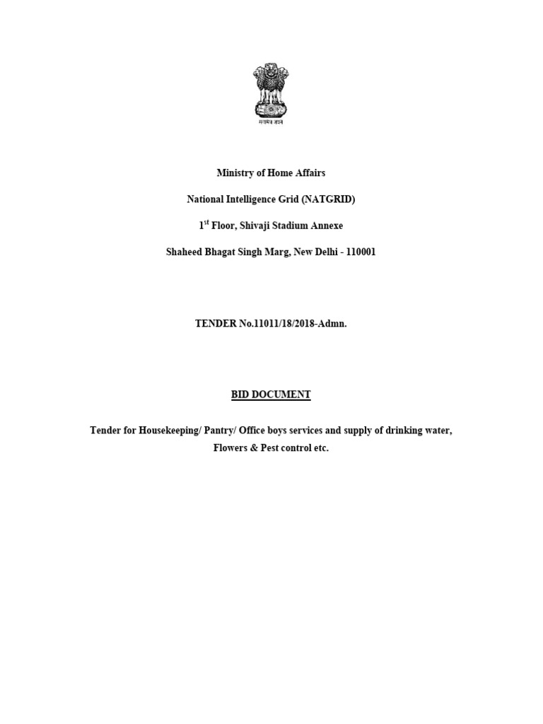 Tender for Office Services at NATGRID | PDF | Employment | Housekeeping