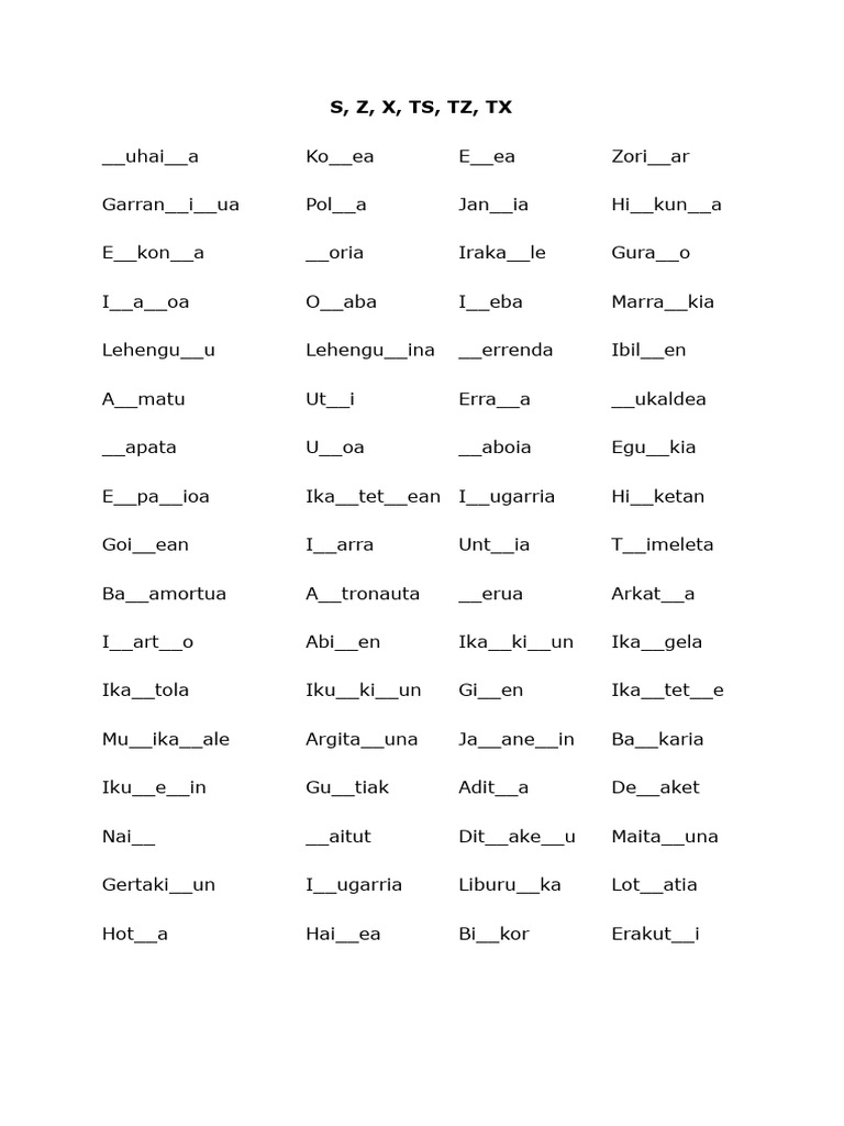 S, Z, TZ, TS, TX | PDF