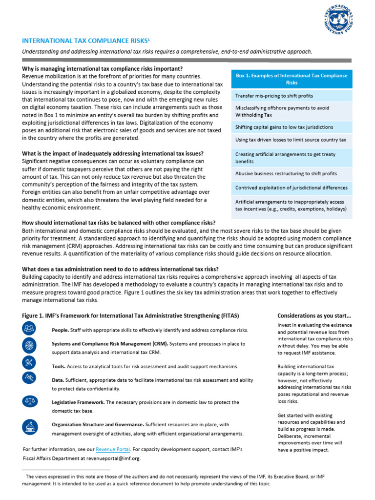 Managing International Tax Risks | PDF | Taxes | International Taxation