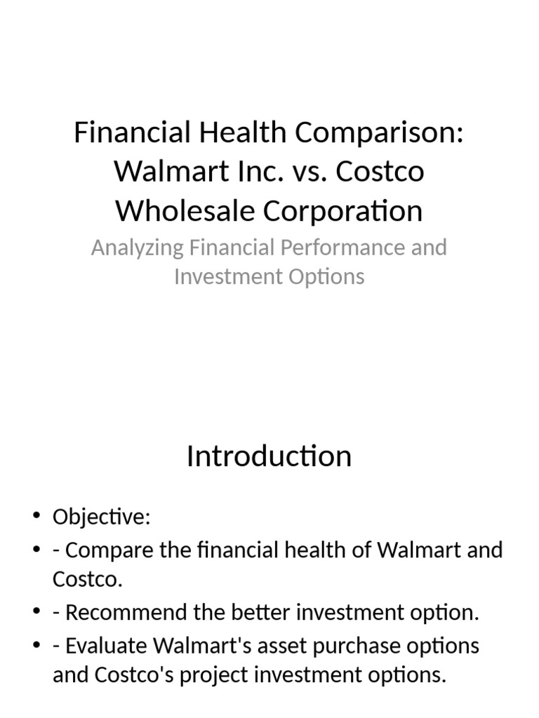 Walmart vs. Costco: Financial Health Analysis | PDF | Investing ...