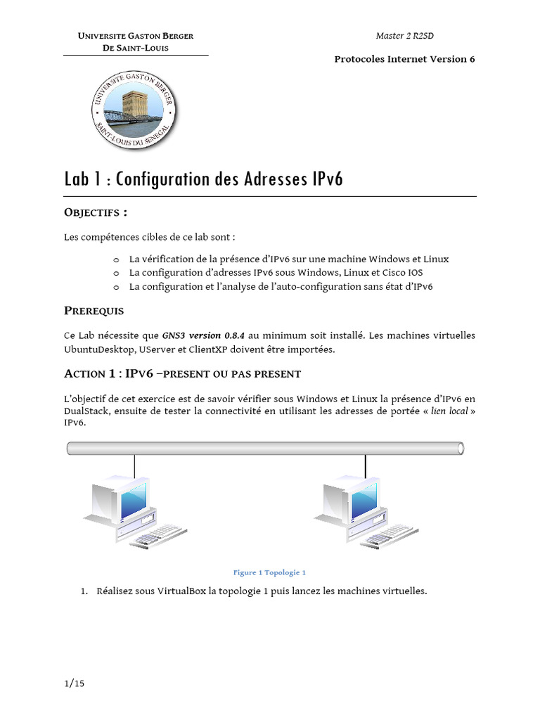 Configuration des Adresses IPv6 | PDF | I Pv6 | Microsoft Windows
