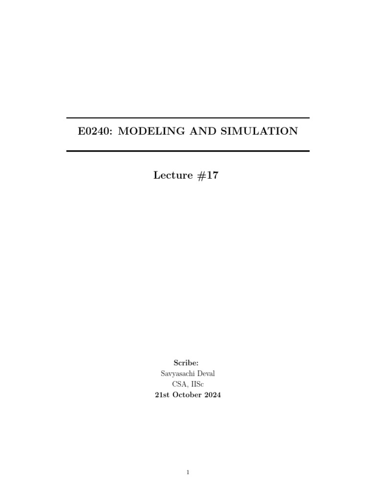 Modeling and Simulation Scribe2 October 23 | PDF | Probability ...