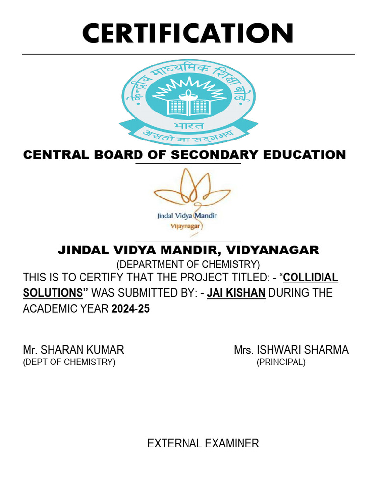 Colloidal Solutions Project Report | PDF | Colloid | Hydrophile