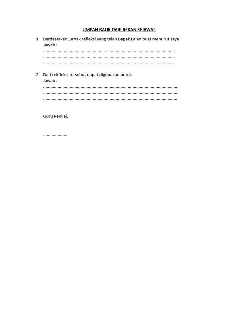Umpan Balik Dari Rekan Sejawat | PDF