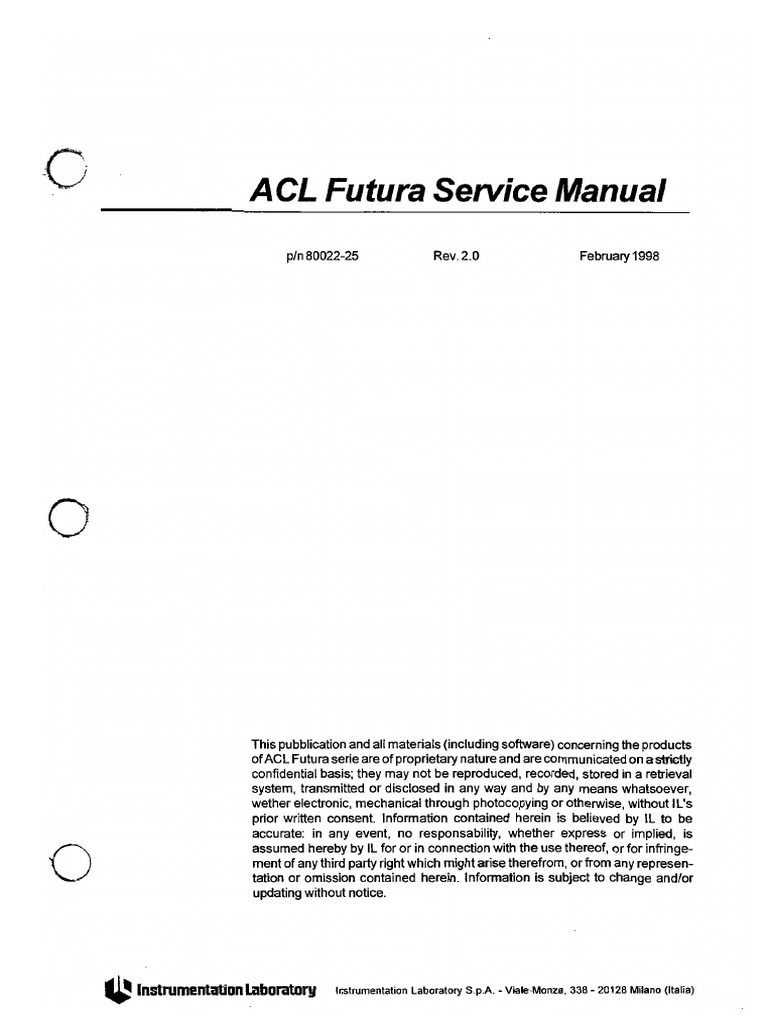 IL ACL Futura Service Manual | PDF
