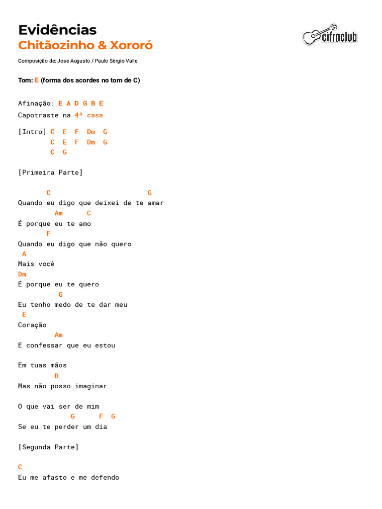 Letra da Música 