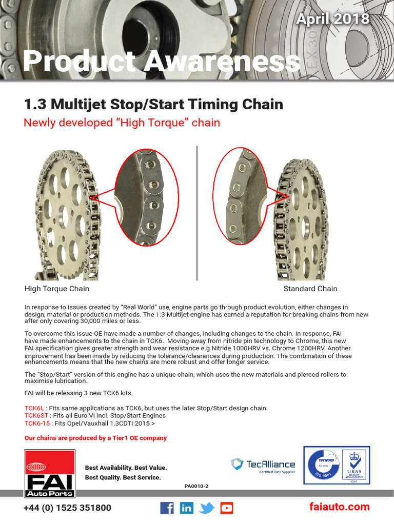 High Torque Timing Chains for 1.3 Multijet | PDF | Motor Vehicle ...