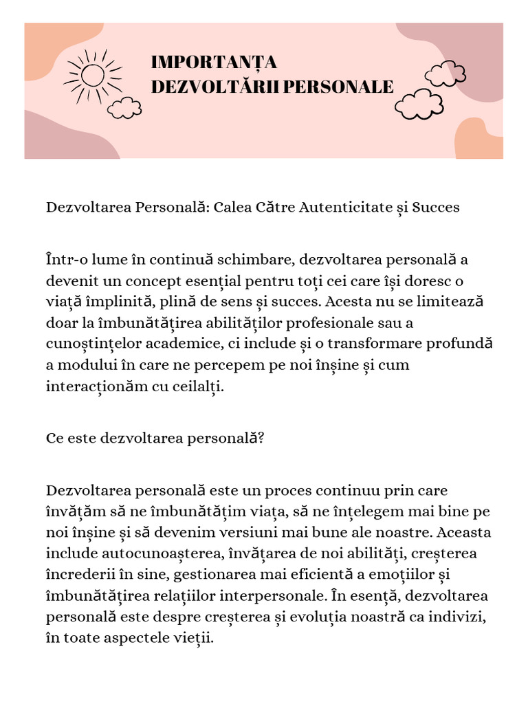Articol Dezvoltare Personală-Ducu Carmen-Andreea | PDF