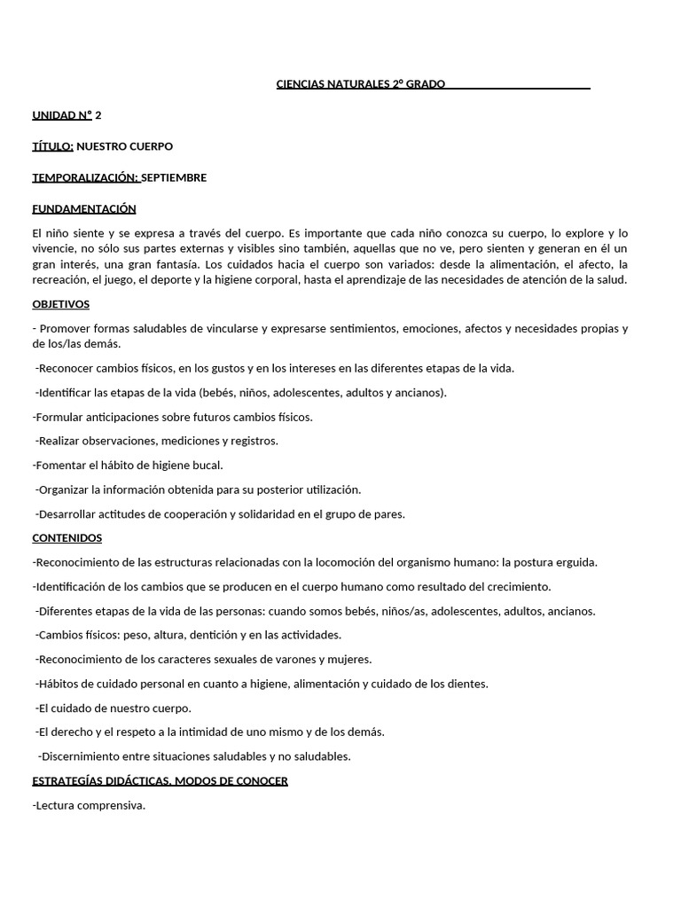 Unidad #2 El Cuerpo Humano | PDF | Vejez | Adolescencia