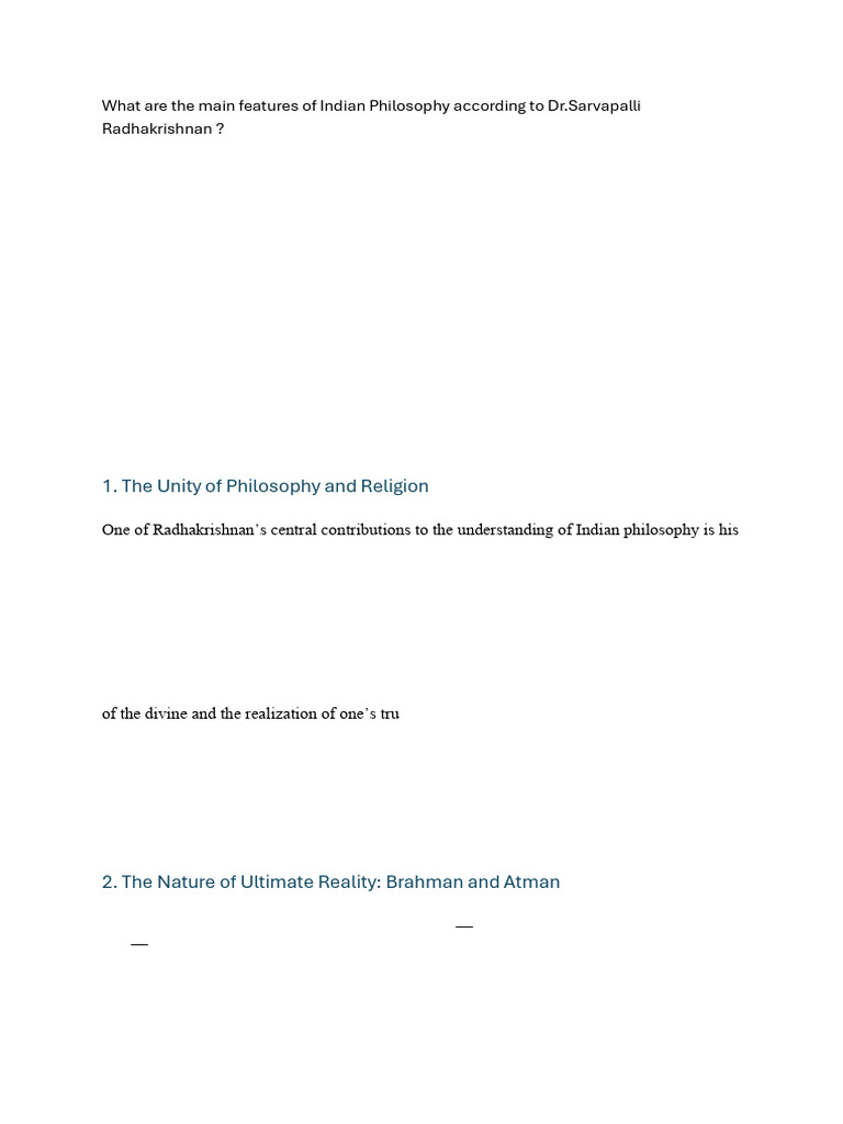 Key Features of Indian Philosophy | PDF | Moksha | Brahman