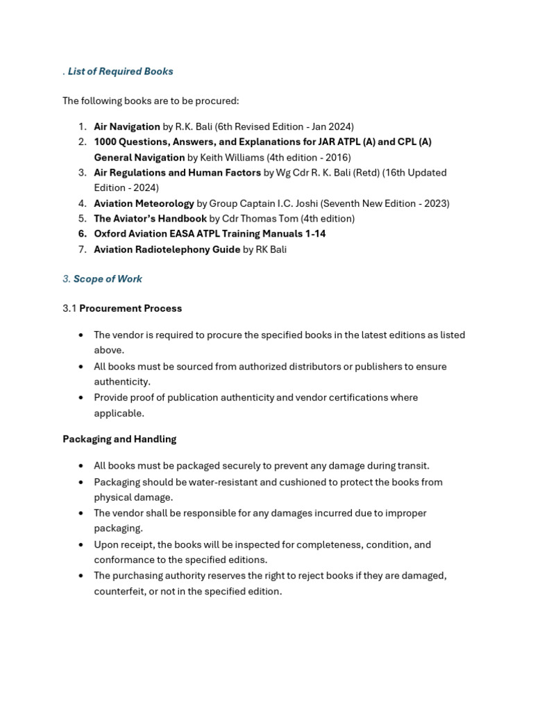 Required Books for Aviation Training | PDF | History