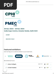 CPHI & PMEC India 2024 Exhibitor List