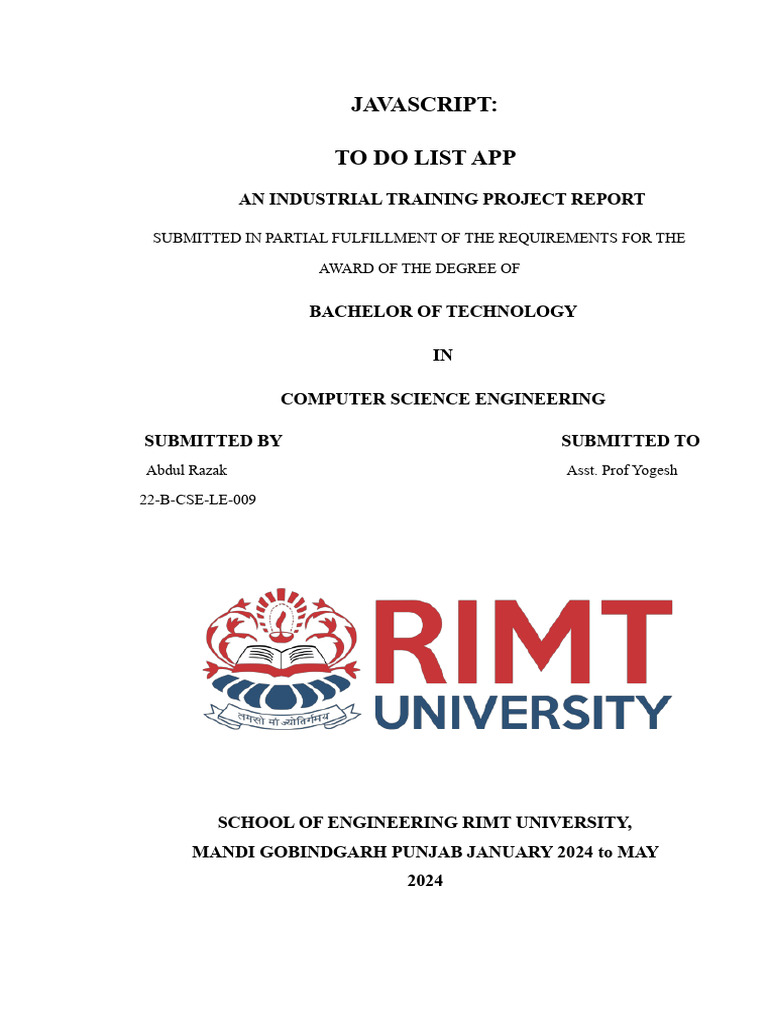 To Do List App Final Pdf World Wide Web Internet Web