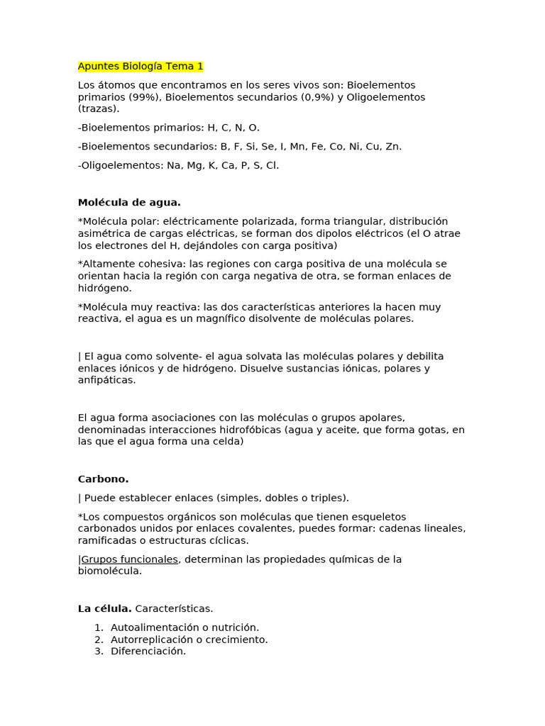 Apuntes Tema 1 Biología | PDF | Ciencia y matemática | Tecnología e ...