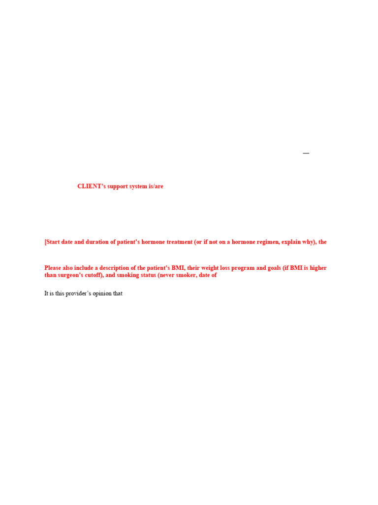 Gender Dysphoria Mastectomy Referral | PDF | Wellness | Science ...