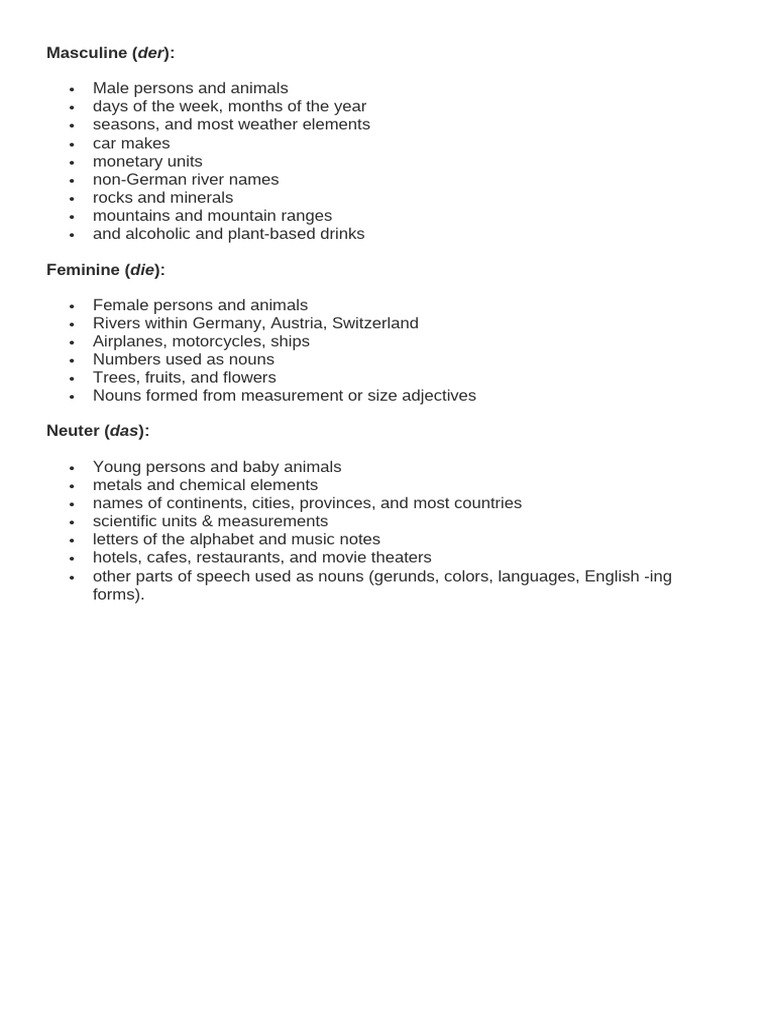 DAS DER AND DIE RULES intelligence overview