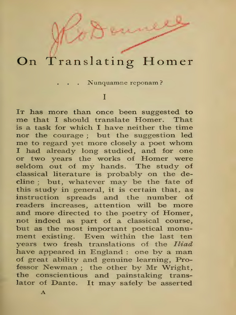 Ontranslatingho00arno 11 20 | PDF | Homer | Translations