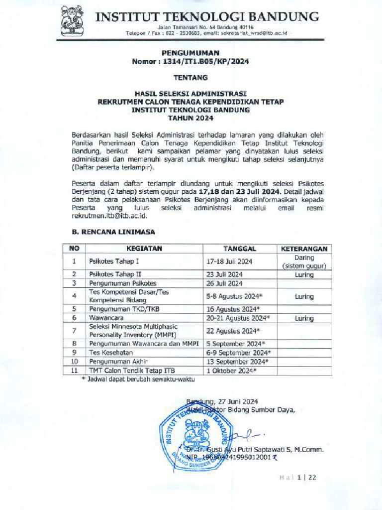 Pengumuman 1314 Cap Compressed | PDF