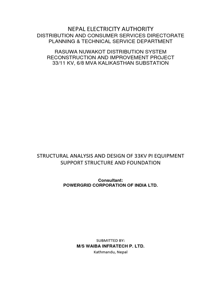 33kV PI Support Structure Analysis | PDF | Structural Load | Beam ...
