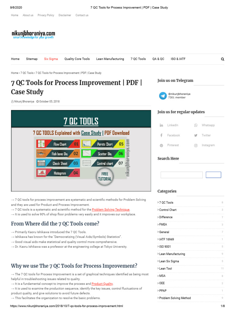 7 QC Tools for Process Improvement | PDF | Histogram | Scatter Plot