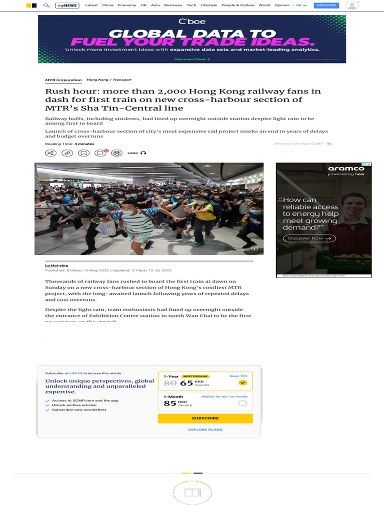 Rush Hour More Than 2,000 Hong Kong Railway Fans in Dash For First ...