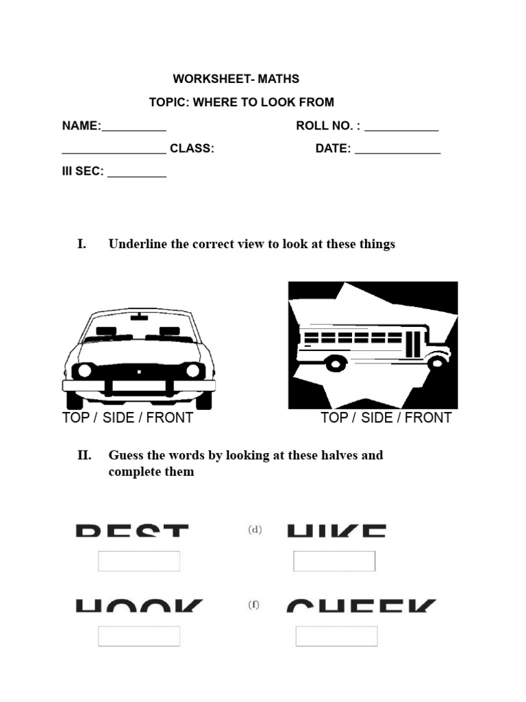 Class 3 Chapter1 Worksheet | PDF