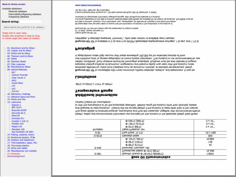 NASA Materials Database Overview | PDF | Technology & Engineering