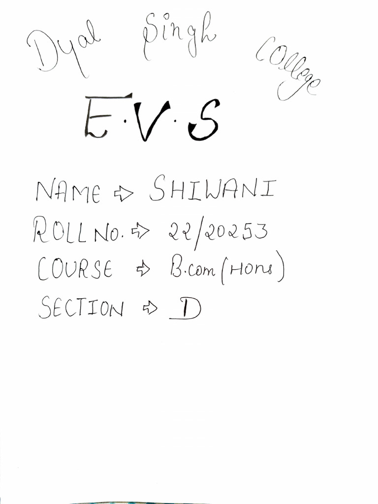 Evs Assignment Pdf
