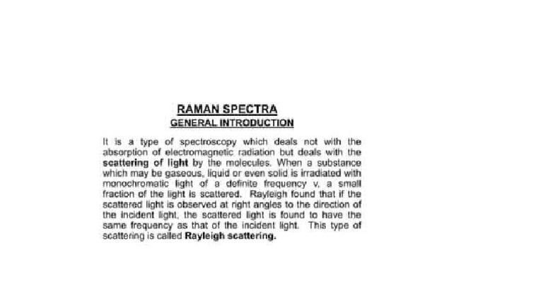 Raman Spectra | PDF