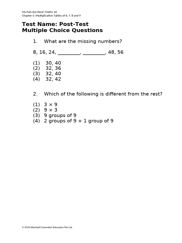 69 MPAH 3A 05 PostTest | PDF | Teaching Methods & Materials