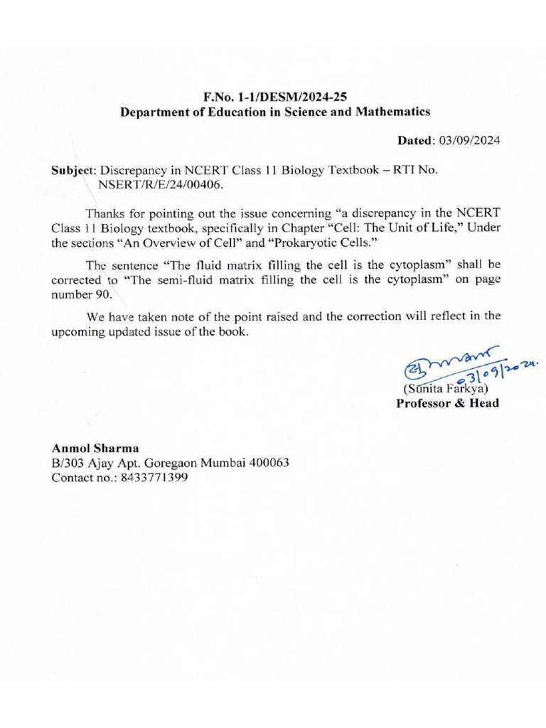 New Coming Changes in NCERT Biology Class 11 and 12 | PDF