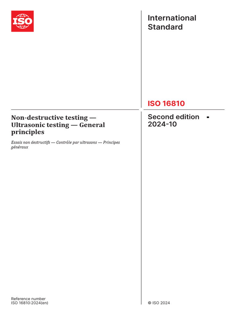 ISO 16810-2024 Non-Destructive Testing - Ultrasonic Testing - General ...