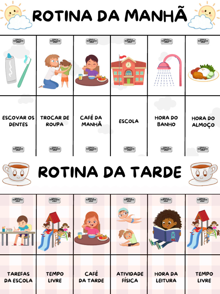 Rotina Diária: Manhã, Tarde e Noite | PDF | Estudos de Línguas Estrangeiras