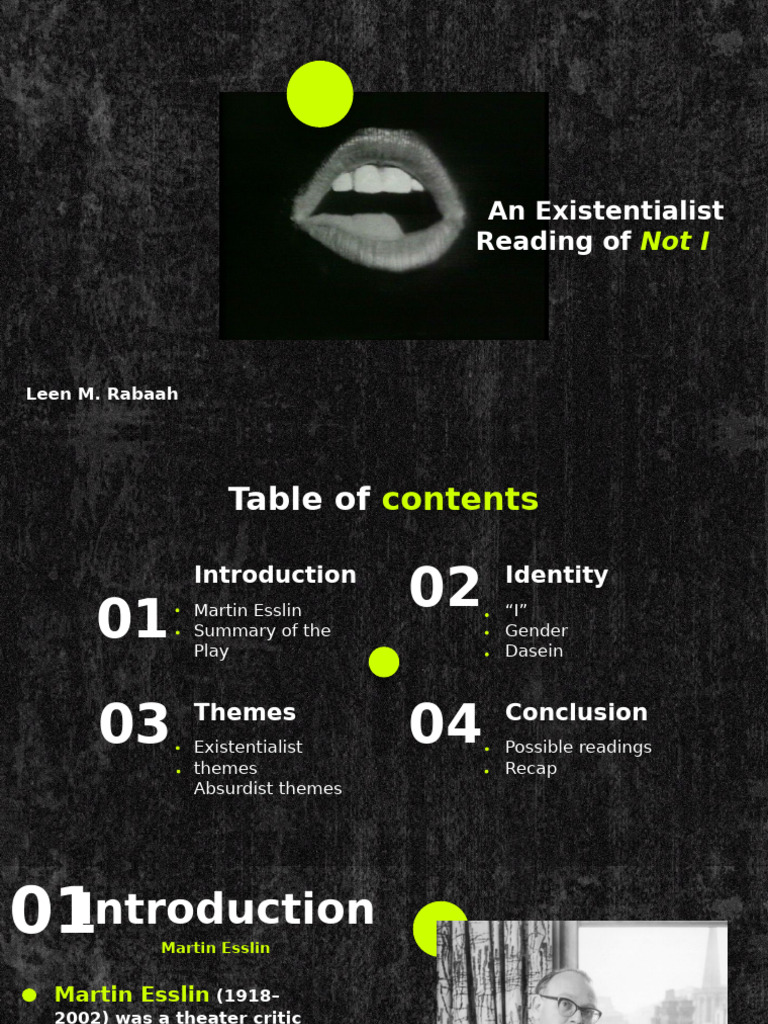 Not I | PDF | Existentialism