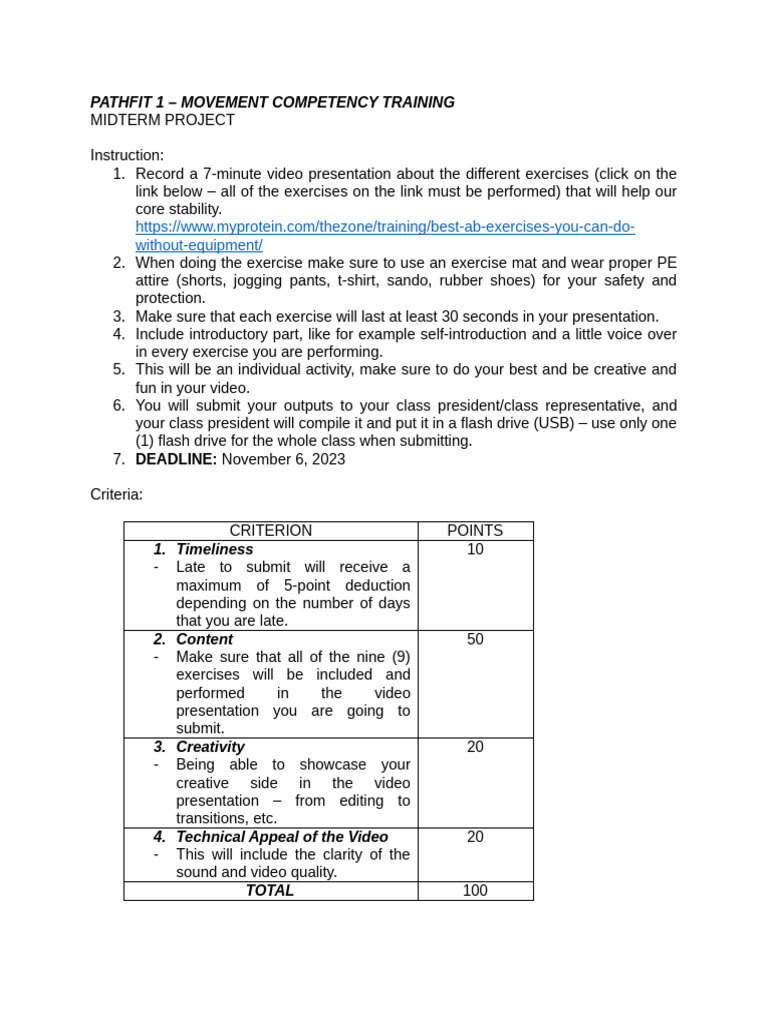 Pathfit 1 Midterm Project | PDF | Technology & Engineering