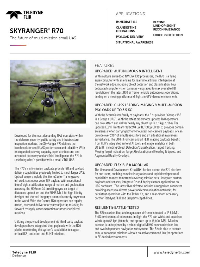 Drone R 70 Brochure | PDF | Unmanned Aerial Vehicle | Intelligence ...