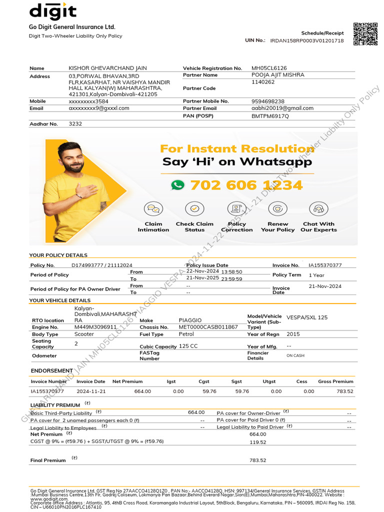 Insurance Copy Sample 2 | PDF | Driver's License | Civil Law (Legal System)