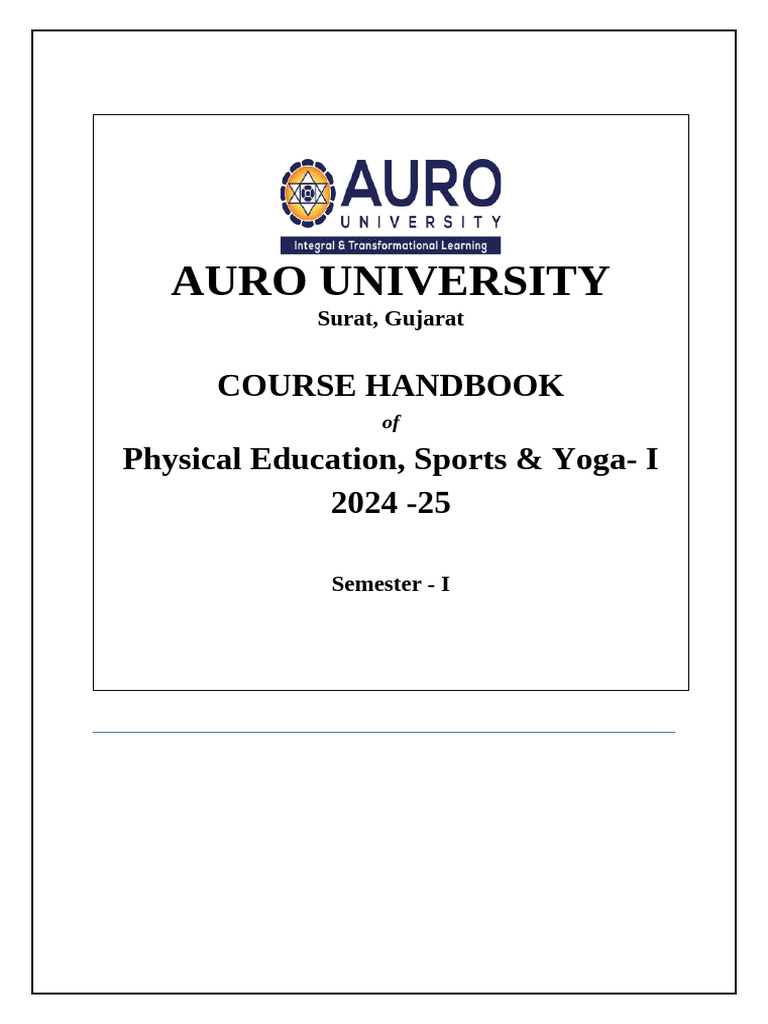 Physical Education, Sports & Yoga Course Guide | PDF | Physical ...