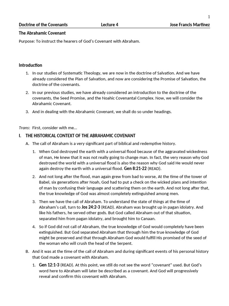 Understanding the Abrahamic Covenant | PDF | Covenant (Biblical) | Book ...