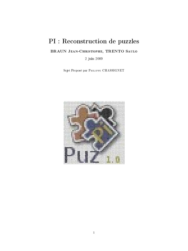 Reconstruction de puzzles informatiques | PDF | Mathématiques appliqués ...
