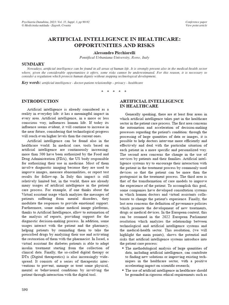 Artificial Intelligence In Healthcare Op Pdf