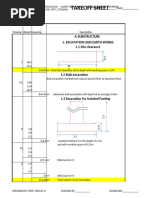 Takeoff Sheet: 1. Excavation and Earth Works A-Substructure | PDF ...