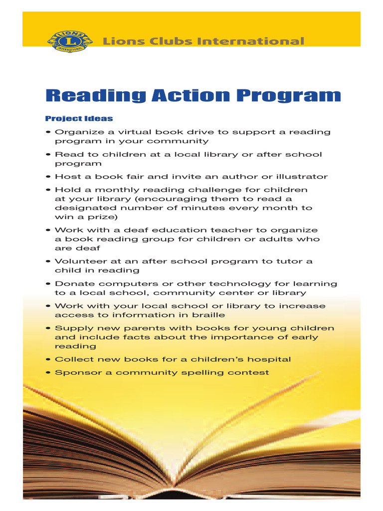 Reading Action Program Project Ideas | PDF