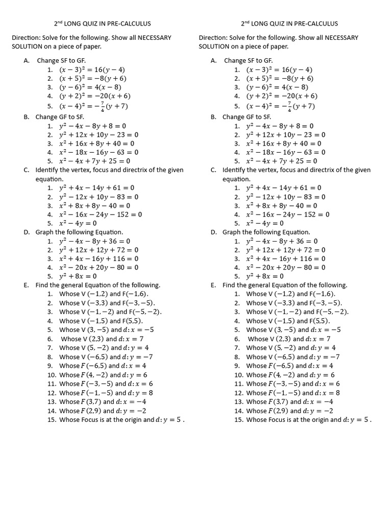 LONG QUIZ IN PRE 2nd | PDF | Graph Theory | Mathematical Relations