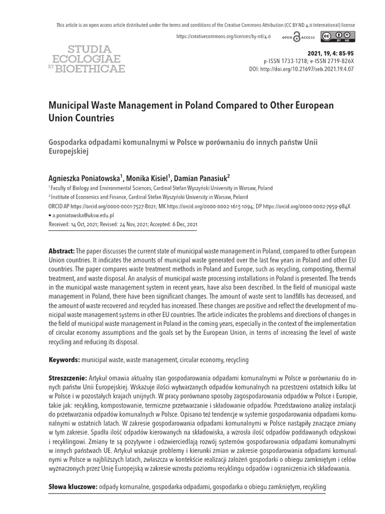 Municipal Waste Management in Polan | PDF | Waste | Waste Management