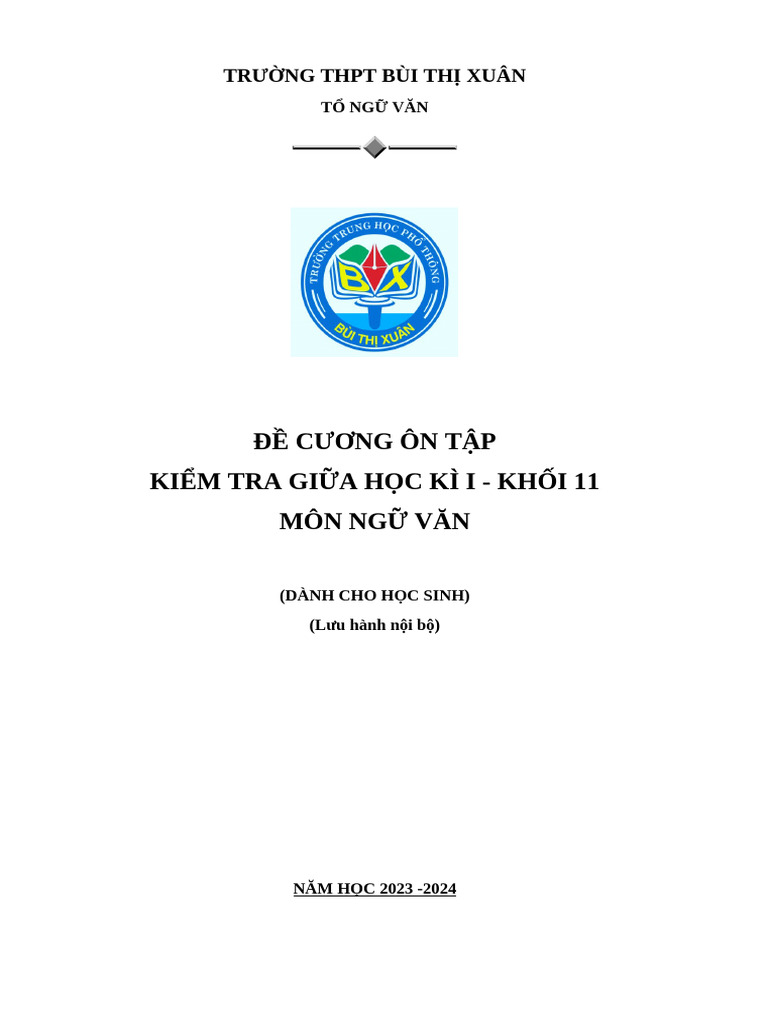 ĐỀ CƯƠNG ÔN THI GIỮA KÌ 1-K11-23-24 HS - BẢN 2 | PDF