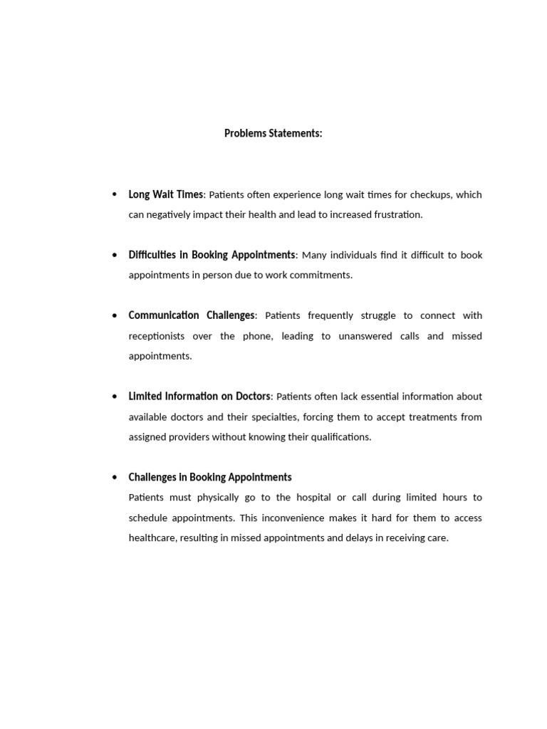 Problem and Initial Features | PDF | Patient | Health Care